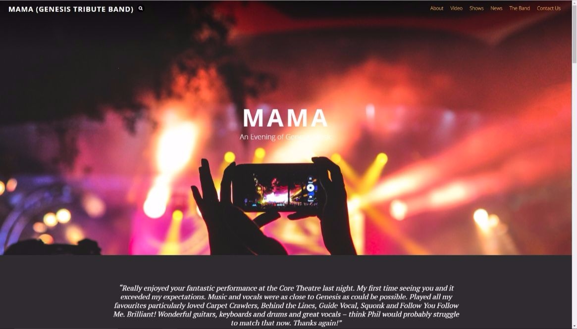 The all new Mama Genesis tribute band website